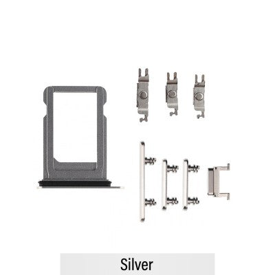 SIM Card Tray and Side Button for iPhone X-Silver SIM Card Tray and Side Button for iPhone X-Silver